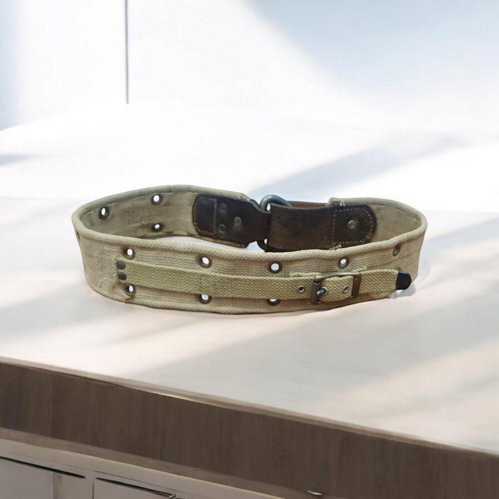 RRL by RALPH LAUREN Size 30 Brown Khaki Studded Leather Canv